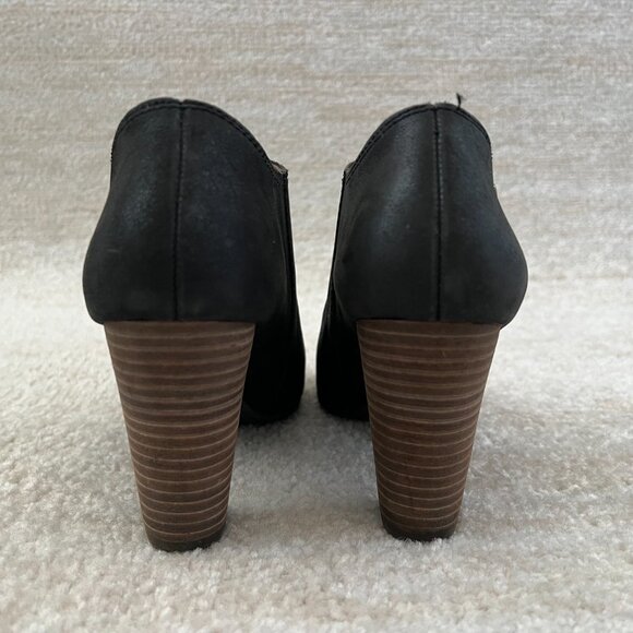 Lucky Brand Leather Peep Toe Ankle Boots Heels Shoes 6 - Picture 5 of 11